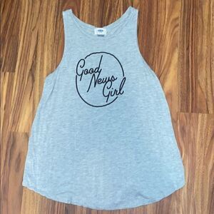 Old Navy High Neck Tank Grey & Black Womens Size Small